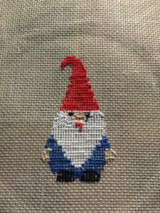 The back of the gnome (because this is how cross-stitchers brag)