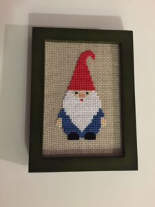 The finished, framed gnome in all its glory